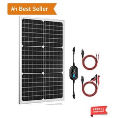 12V Solar Panel Kit 30W, High Efficiency 30 Watt Solar Panel + Ultra-Smart 10…