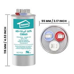 60/10 uF 60+10 MFD ±6% Ac Capacitor 370V/440V 50/60Hz CBB65B Air Conditione