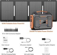 Versatile 300W Solar Powered Generator with Multiple Outputs for Adventurers
