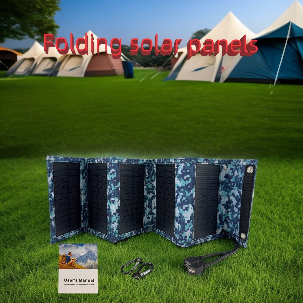 Solar Folding Bag 5V Dual USB Mobile Photovoltaic Power Generation Portable Bag