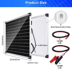 Solar Panel Kit 50W with 10A Charge Controller Monocrystalline Solar Panel Ki…