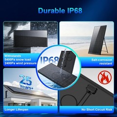 200W Solar Panel Monocrystalline Cell Battery Power Boat Roof Home Off-Grid Kit