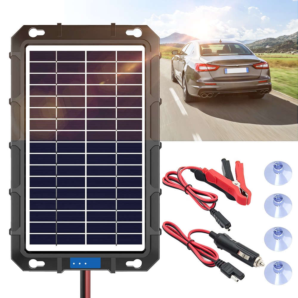 20W Solar Panel Battery Trickle Charger & Maintainer Kit For Car Camping Travel