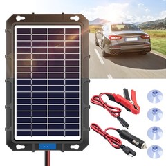 20W Solar Panel Battery Trickle Charger & Maintainer Kit For Car Camping Travel