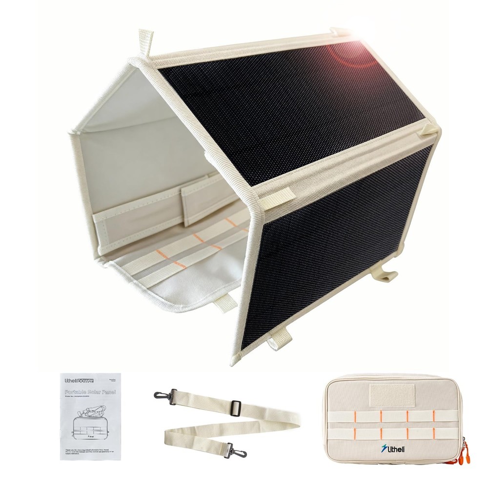 Litheli 24W Portable Solar Panel Charger Foldout Mini Solar Panel For Camping