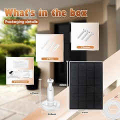 Solar Panel Battery Compatible Video Doorbell 3 and 4 Replacement Pack