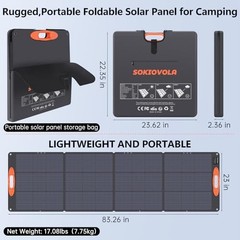 N-Type 16BB 220W Portable Solar Panel for EF/Jackery/Bluetti/Anker 220 Orange