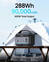 Portable Power Station 288Wh LiFePO4 Battery, 600W Power Bank with AC Outlet …