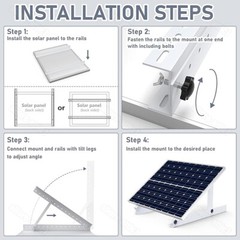 28″ Solar Panel Tilt Mount Brackets Boat RV Roof Flat Surface Adjustable Frame