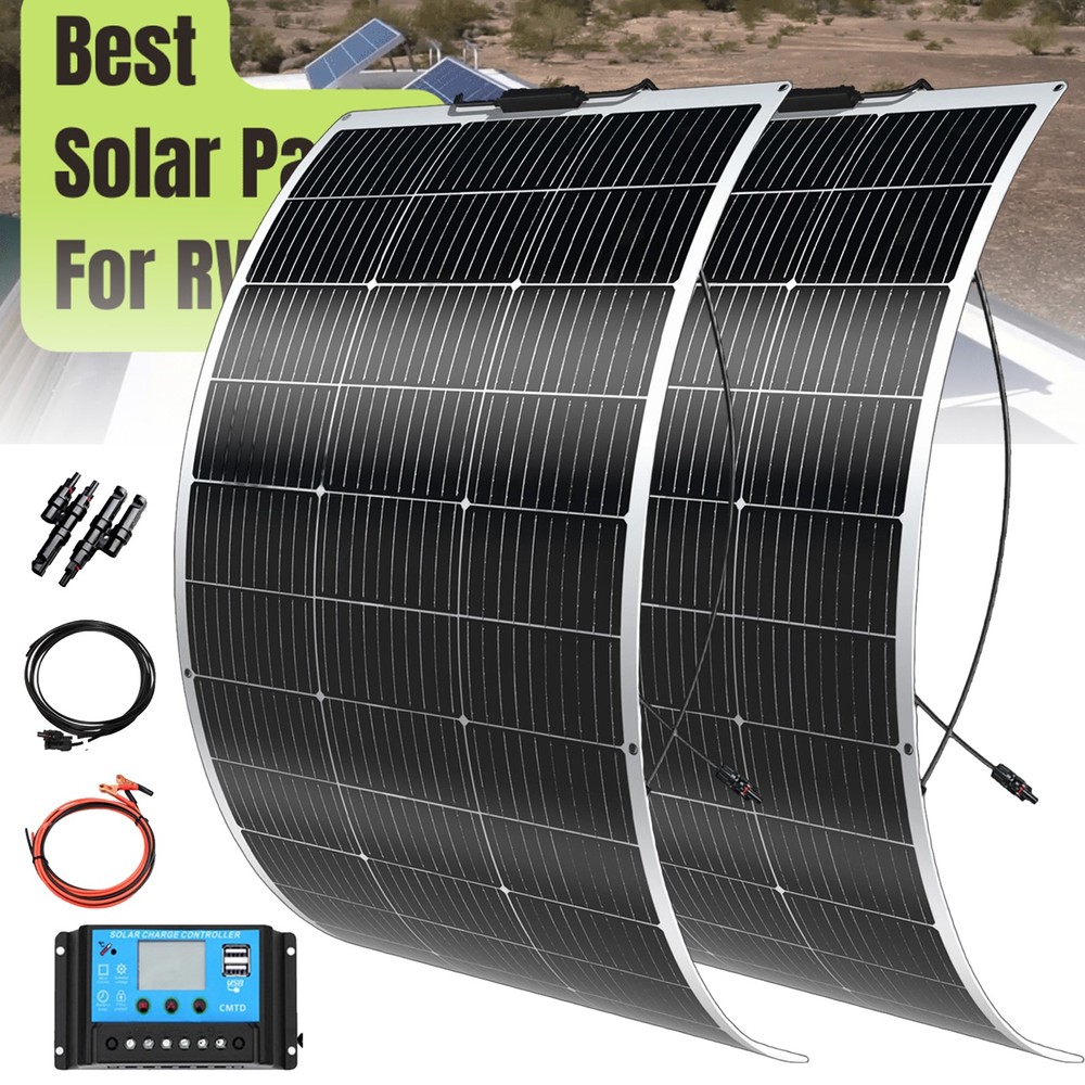 Flexible Solar Panel Kit with 20A Controller – PV Set for RV Boat Camping – 300W