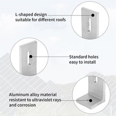 L Foot Solar Mount,Aluminum Alloy Photovoltaic Solar Panel Mounting L Bracket…