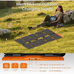 Portable Foldable Solar Panel Charger High Efficiency Waterproof Camping New