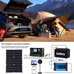 6000W Solar Panel Set Solar Power Inverter Generator Home 100A 110V Grid Syste