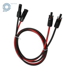 1 Pair 5 Feet 10 AWG Solar Panel Extension Cable Wire Connector Black + Red