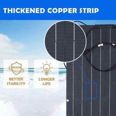 300W 12V Flexible Solar Panel Monocrystalline RV Boat Marine Off Grid Charger