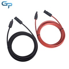 15 FT Black+Red 12AWG 1 Pair Solar Panel Extension Cable Wire Connector