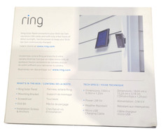 LOT OF 2 Ring Solar Panel for Stick Up Cam Unused, New Open Box Micro USB Black