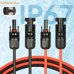 100FT 10 AWG Solar Panel Extension Cable PV Wire Solar Connectors Pair 6mm²