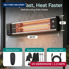 SereneLife Portable Infrared Indoor and Outdoor Electric Space Heater with Remot