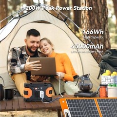 Flashfish Solar Generator Portable Power Station with Solar Panel Foldable 100W