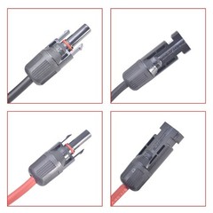 1 Pair Black + Red 5ft 12 AWG Solar Panel Extension Cable Wire Connector New