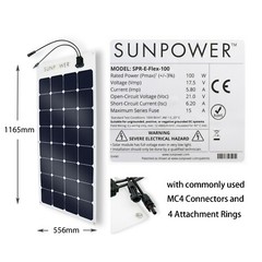100W Flexible Authentic SunPower Brand Solar Panel (MADE IN FRANCE)