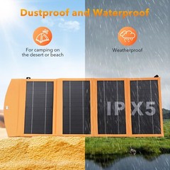 Solar Panel Charger 30W Portable Solar Panel Charger with Dual Smart USB Fast…