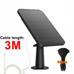 4W Solar Panel Charger Adjustable eufyCam 2/2 Pro/2C/2C Pro/E Security Camera