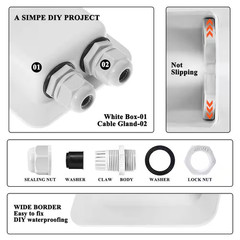 Durable ABS Solar Dual Cable Entry Gland, Weatherproof, Fit 2 Sq.Mm-6 Sq.Mm Cabl