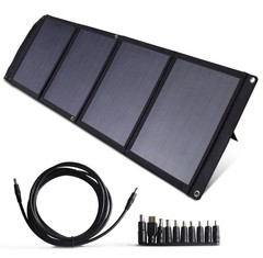 Tenergy Portable 60W Solar Panel Foldable Charger 18V Charging 5V USB CE ROHS