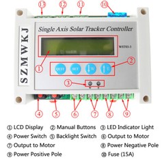 LCD Single/Dual Axis Solar Panel Tracker Controller W/ Relay Extension Module SJ