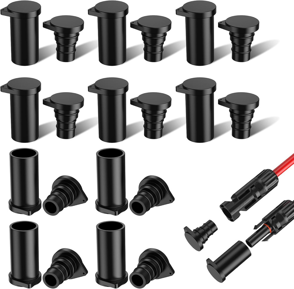 12 Pairs Solar Connector Caps, IP68 Solar Panel Connectors Caps Weather Resistan