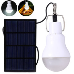 1W 6V Mini Solar Panel & 15W Rechargeable LED Light Bulb for Camping Garden US