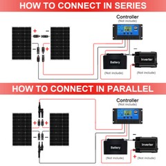 Dokio 2X100w 200w Rigid Monocrystalline Solar Panel Kit for Home/Caravan/RV/Boat