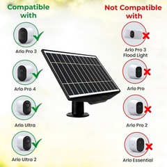Leaf 10 5W Solar Panel Charger for Arlo Pro 3, Pro 4 & Ultra Cameras