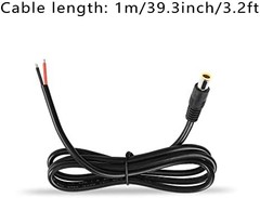 GINTOOYUN 2 Pack DC7909 Power Pigtails Cable, 12V DC 8mm Male Plug to Bare Wire