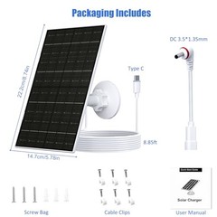 7W Solar Panel Charger for Ring Stick Up Cam (2nd/3rd Gen) & Pro, Spotlight