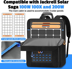 Solar Panel Storage Bag Padded Carrying Case for 2 Panels Water Resistant Travel