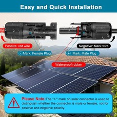 NEW 100FT Solar Panel Extension Cable Wire IP68 Waterproof Connector RV