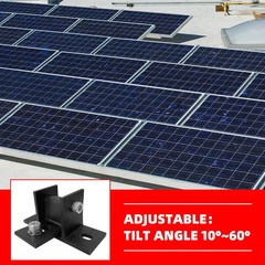 2 Pack Adjustable Solar Panel Tilt Mount Bracket Base, Tilt Angle 10-60 Flat Roo