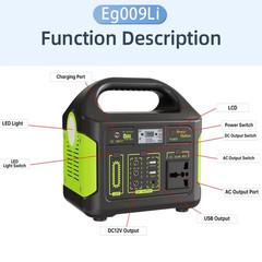LiFePO4 Home Outdoor Emergency Backup Battery, Portable Power Station,220V, 300W