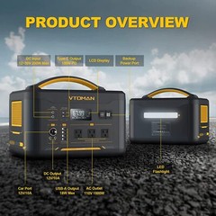 VTOMAN Jump 1500X Portable Power Station 1500W, 828Wh LiFePO4 Battery Generator