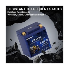 Lithium YTX20L-BS, 700A LiFePO4 Motorcycle Battery, 12V 10AH ATV, UTV, Jet Sk…