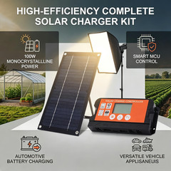 100W Solar Panel Kit, Including A 12V 100A 600W Controller And Extension Cable,