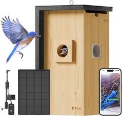 Bird House with Camera Solar Powered with Iron Guard for Outside, AI Identify, 1