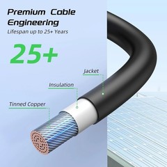 30FT 10AWG Solar Cable with Male & Female Connectors – Eco-Friendly