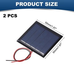 2Pcs 2.5V 0.25W 100mA Mini Solar Panels with Cable