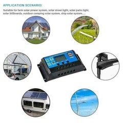 30A Solar Panel Battery Regulator Charge Controller 12V/24V w/Dual USB LCD US
