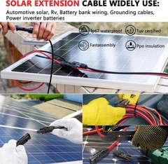 10AWG Tin Plated Copper Solar Panel Extension Cables with Waterproof Connectors