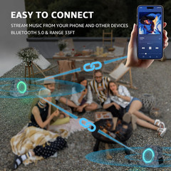 2-Pack Solar Powered Rock Speakers Outdoor Water-Resistant with 3 Mode Lights an